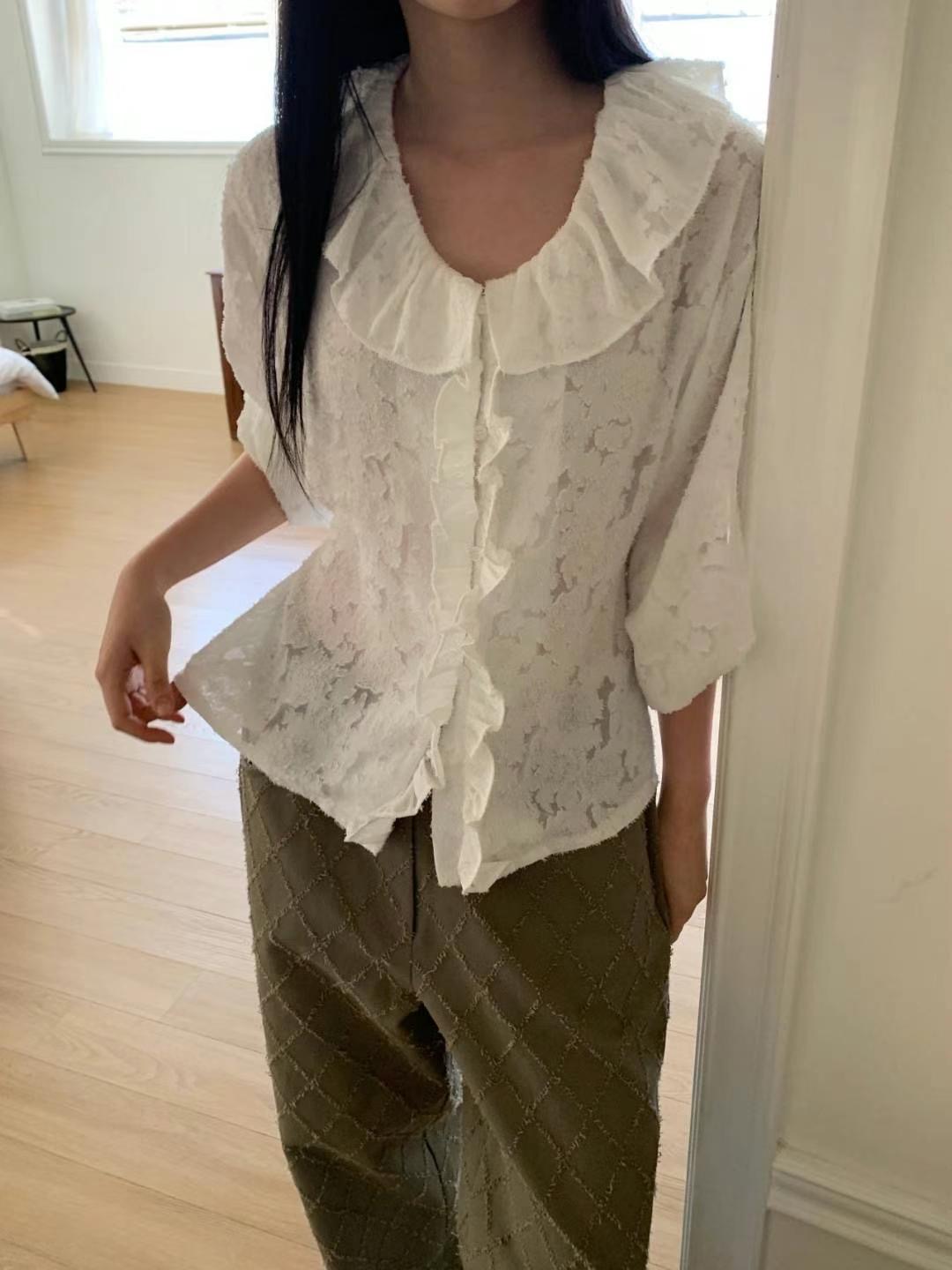 M.STORY韓國代購女士新品熱賣25春夏時尚真品推薦襯衫蕾絲衫M.STORY襯衫/蕾絲衫
