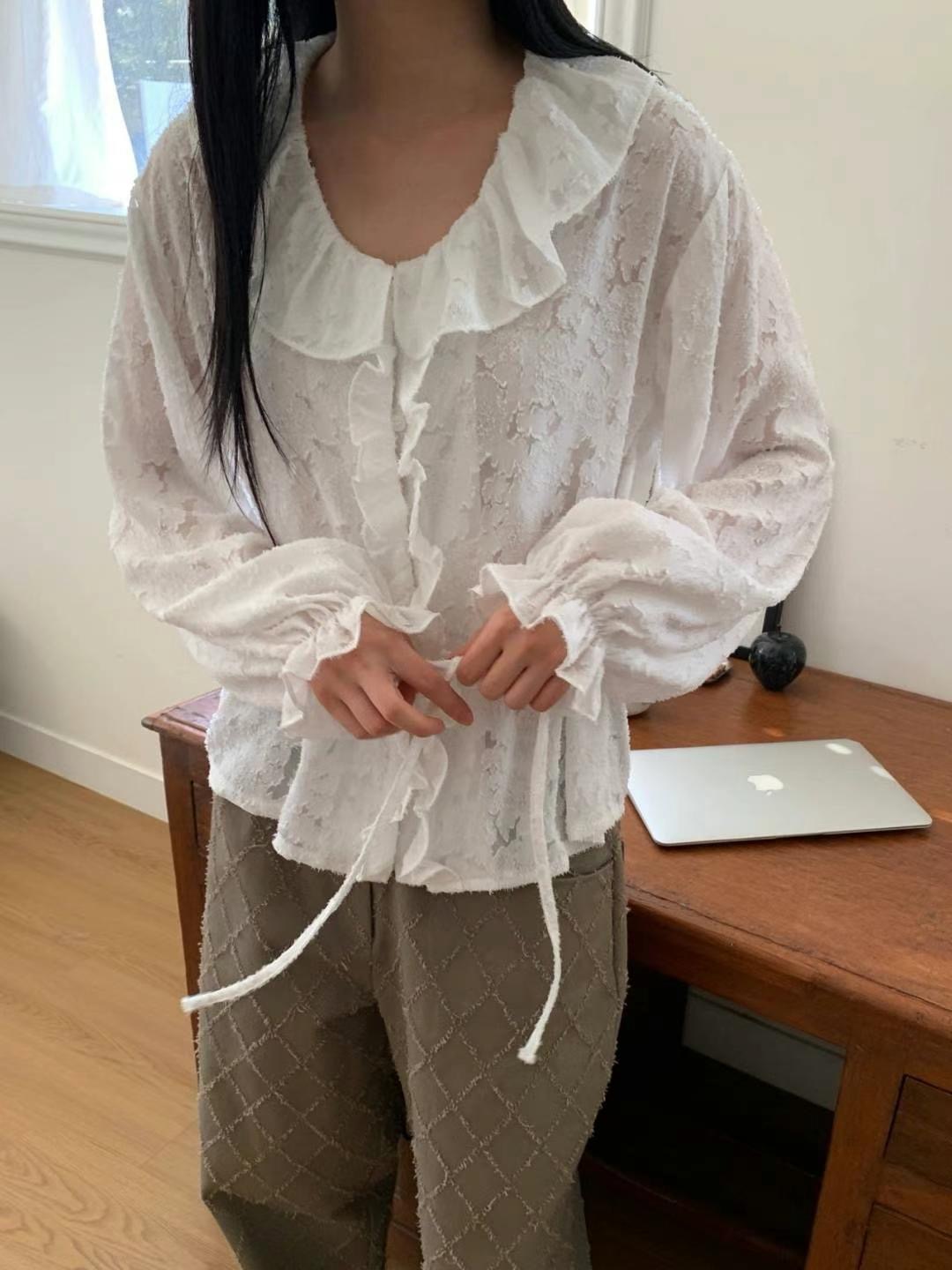 M.STORY韓國代購女士新品熱賣25春夏時尚真品推薦襯衫蕾絲衫M.STORY襯衫/蕾絲衫