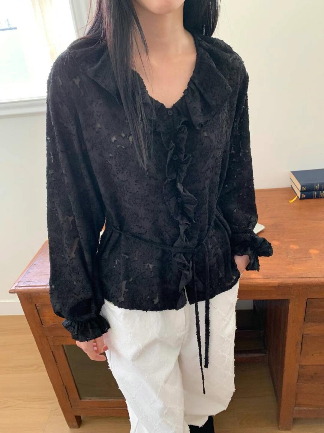 M.STORY韓國代購女士新品熱賣25春夏時尚真品推薦襯衫蕾絲衫M.STORY襯衫/蕾絲衫