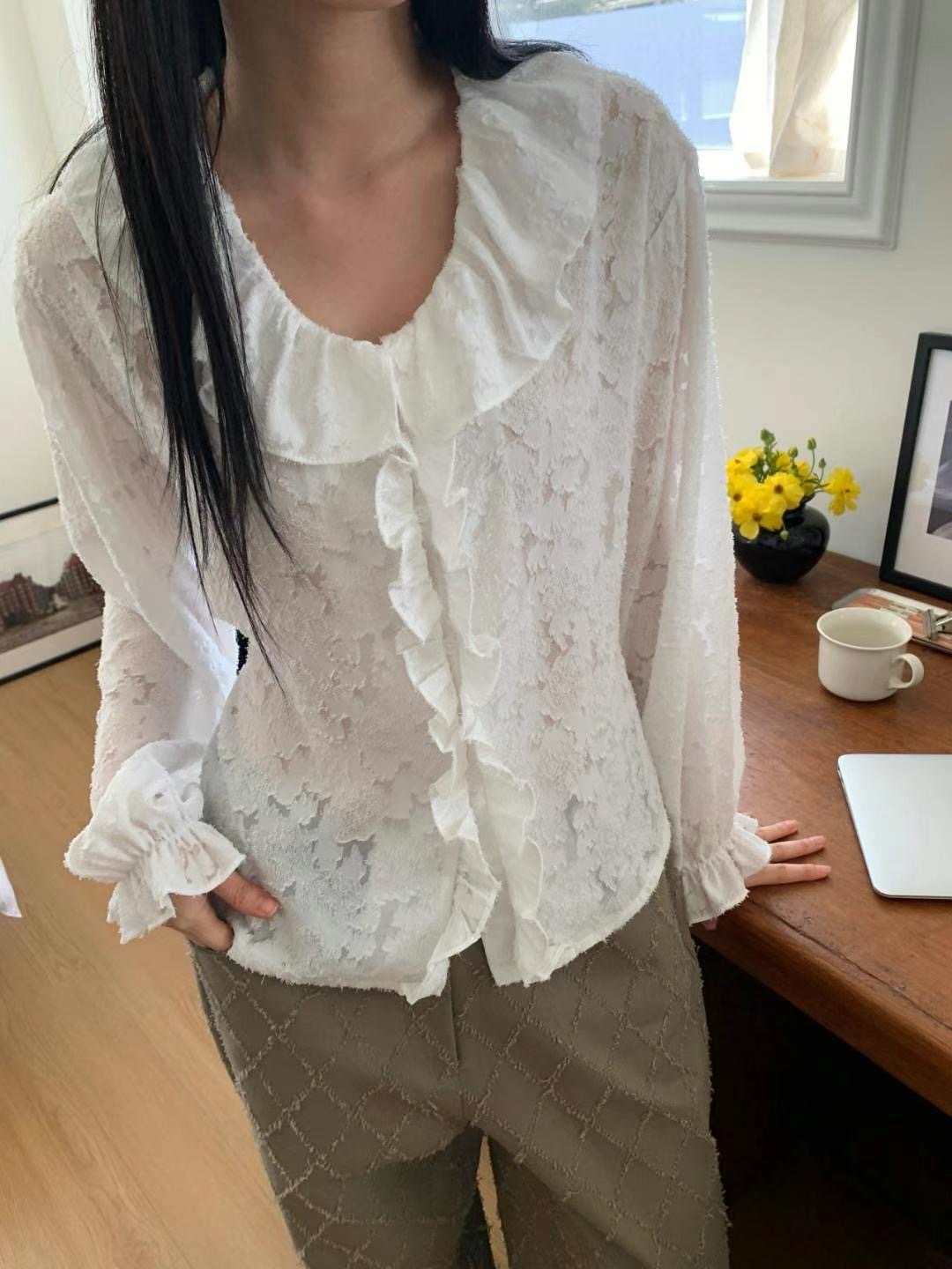 M.STORY韓國代購女士新品熱賣25春夏時尚真品推薦襯衫蕾絲衫M.STORY襯衫/蕾絲衫圖色1