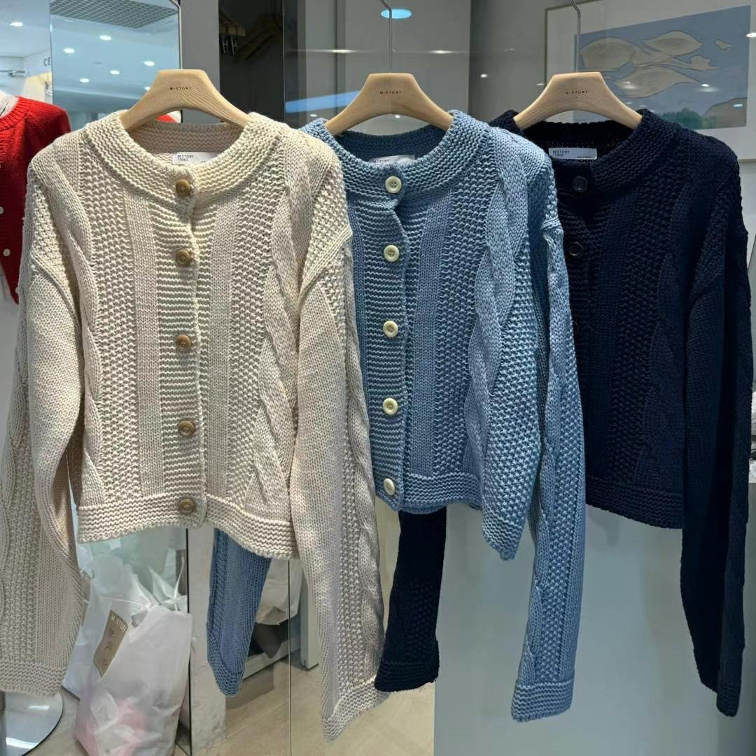 M.STORY韓國直郵女士新款時尚熱賣人氣真品職業休閑針織衫M.STORY針織衫圖色2左二色