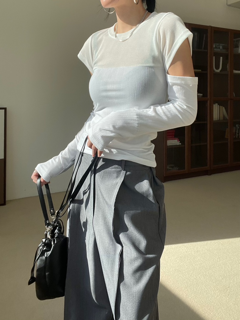 REIZ韓國㊣直郵東大門代購女裝新款25春夏職業人氣熱賣長袖T恤REIZ長袖T恤