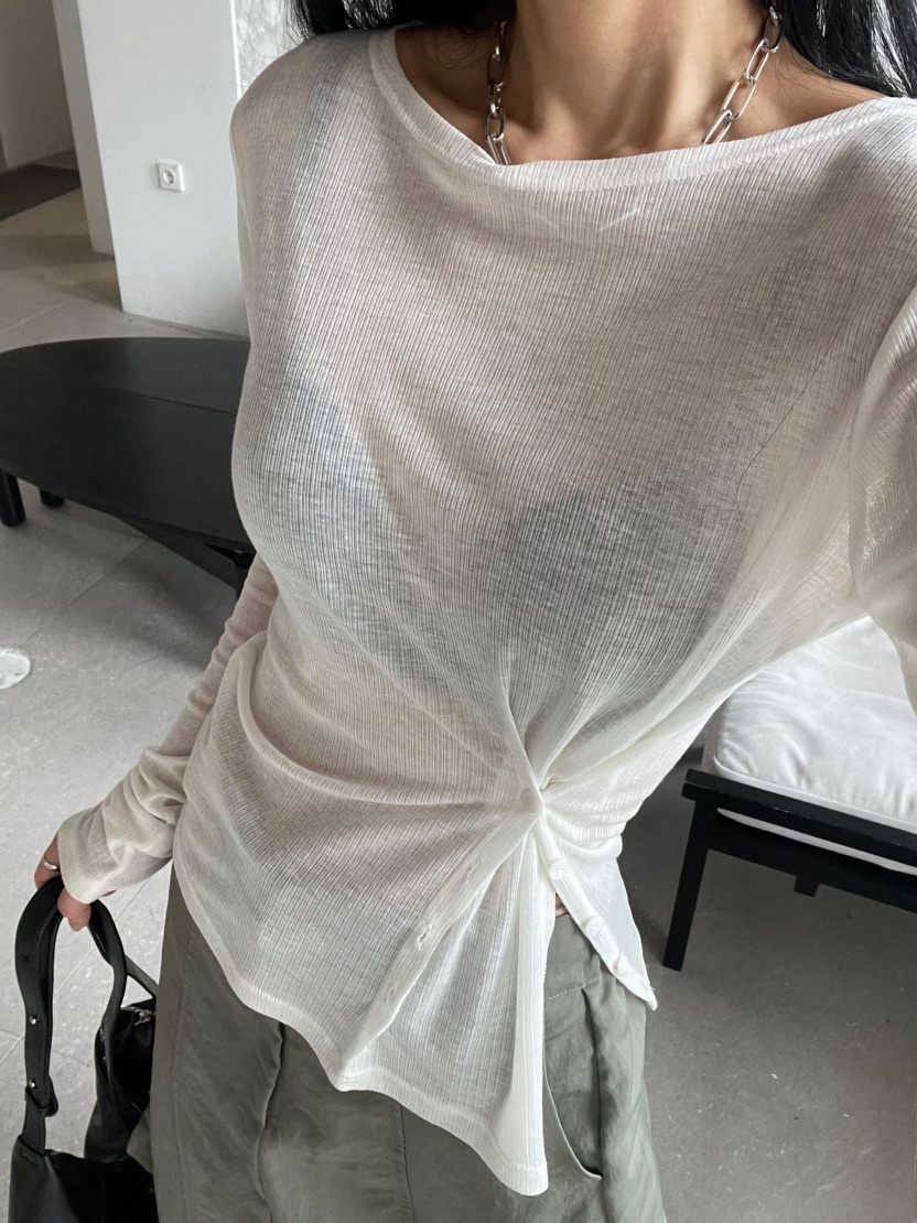 REIZ直郵韓國代購㊣女裝新品推薦人氣休閑職業時尚熱賣長袖T恤REIZ長袖T恤