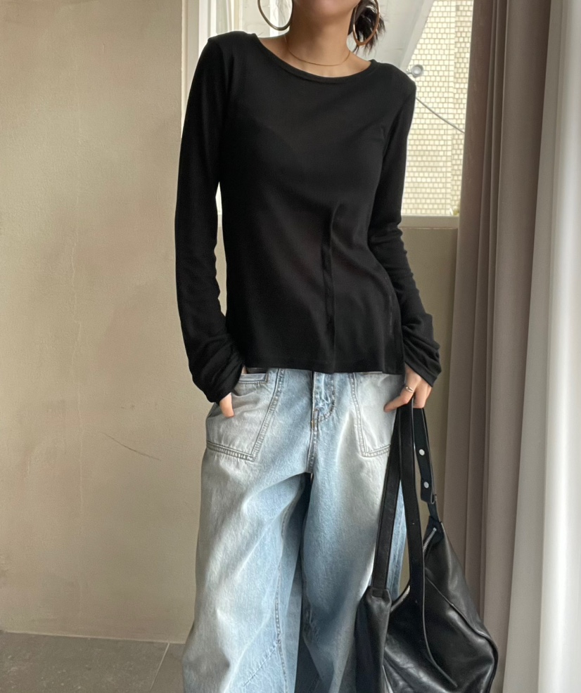 REIZ直郵韓國代購㊣女裝新品推薦人氣休閑職業時尚熱賣長袖T恤REIZ長袖T恤圖色3