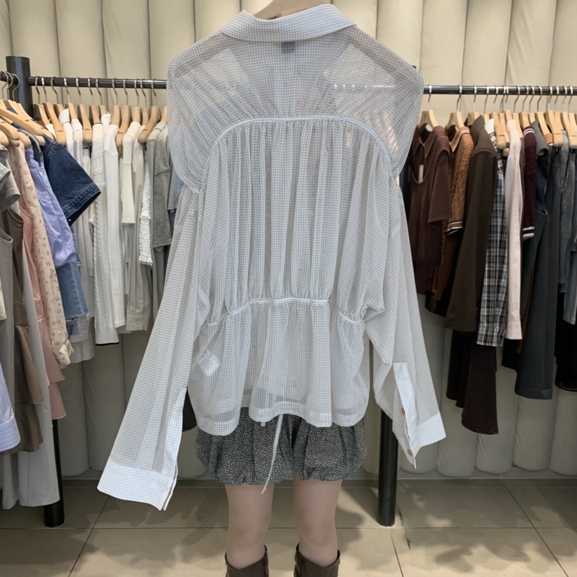 OUS/INCH-L韓國直郵㊣女裝新品休閑推薦熱賣人氣襯衫蕾絲衫OUS/INCH襯衫/蕾絲衫