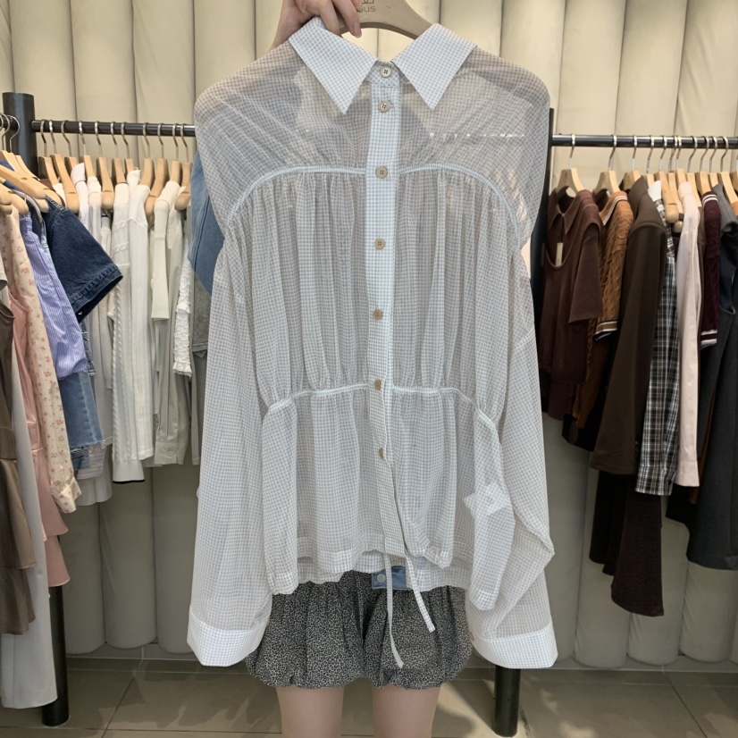 OUS/INCH-L韓國直郵㊣女裝新品休閑推薦熱賣人氣襯衫蕾絲衫OUS/INCH襯衫/蕾絲衫