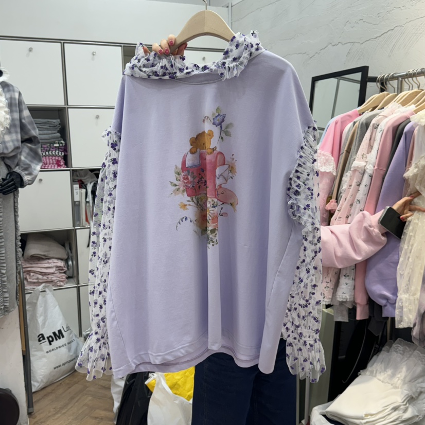DE LINE韓國㊣直郵東大門代購女裝新款時尚25春夏職業衛衣DE LINE衛衣圖色3