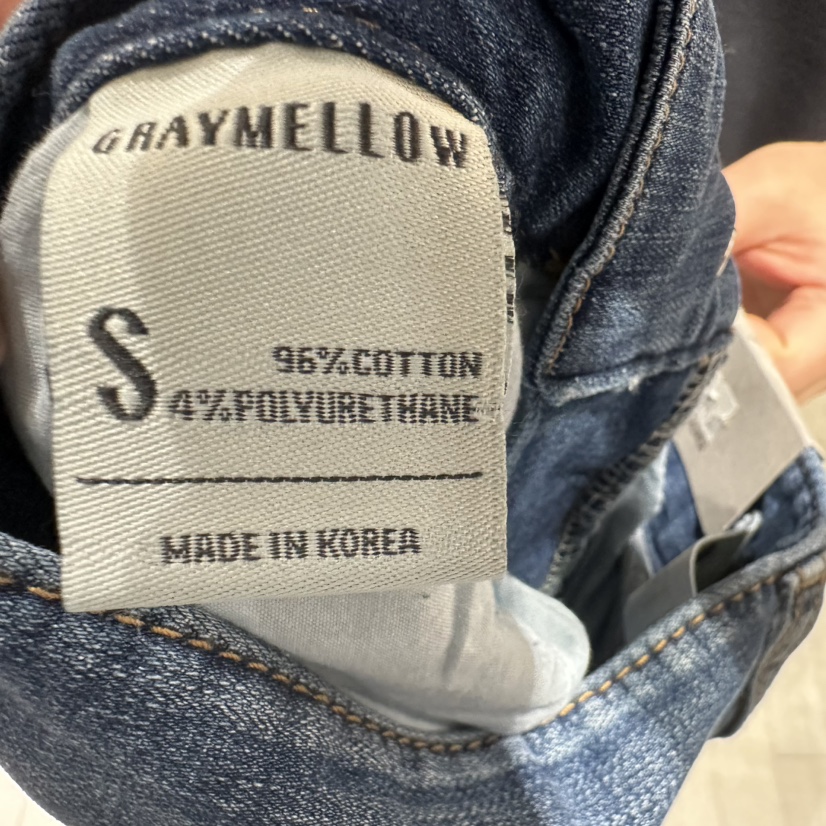 GRAYMELLOW韓國㊣直郵東大門代購女裝新品職業休閑推薦牛仔褲GRAYMELLOW牛仔褲