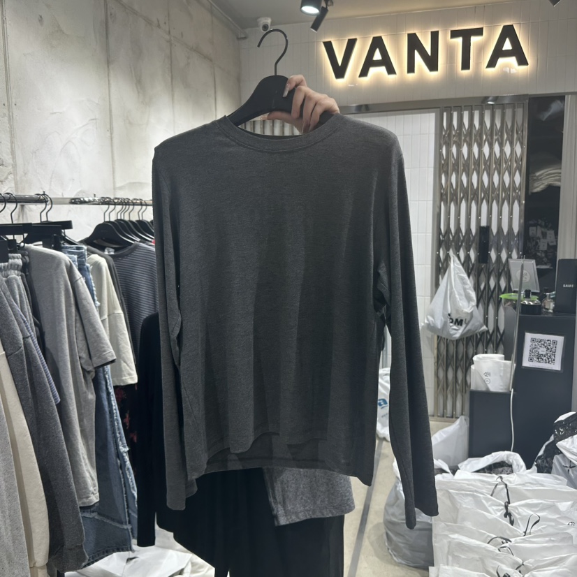 VANTA韓國代購女裝新品休閑人氣熱賣職業25春夏長袖T恤天絲VANTA長袖T恤