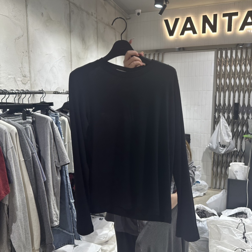 VANTA韓國代購女裝新品休閑人氣熱賣職業25春夏長袖T恤天絲VANTA長袖T恤圖色2