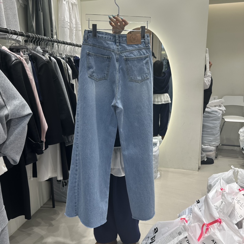 AT THE END韓國直郵女裝新款休閑真品25春夏職業熱賣牛仔褲AT THE END牛仔褲