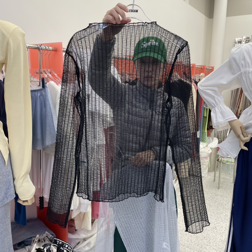 SAEGGAM韓國直郵㊣東大門實拍女裝新品休閑推薦襯衫蕾絲衫透視SAEGGAM襯衫/蕾絲衫