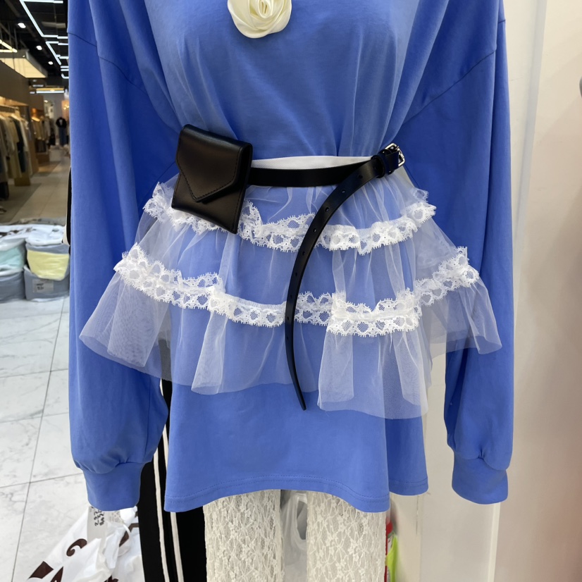 SAEGGAM韓國直郵㊣女裝新品休閑時尚推薦職業人氣25春夏短裙腰帶SAEGGAM短裙圖色2