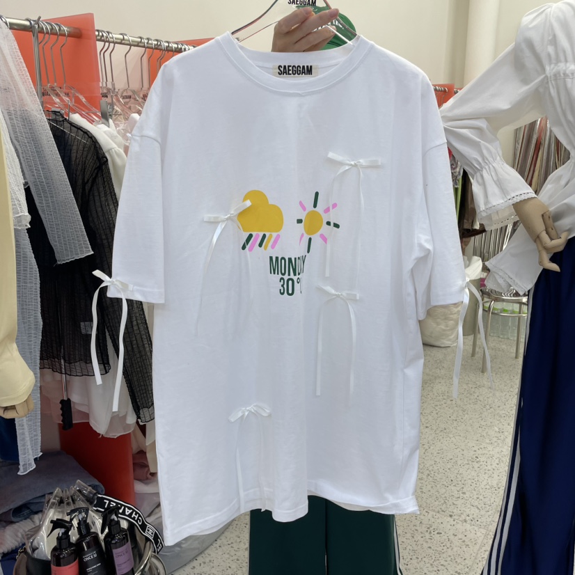 SAEGGAM直郵韓國代購㊣女裝新款人氣休閑職業時尚熱賣25春夏T恤SAEGGAMT恤