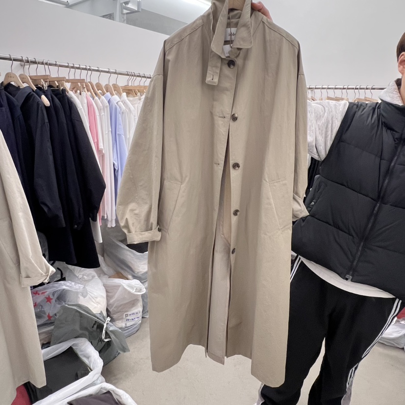 IDEE-A韓國直郵㊣東大門實拍女裝新品熱賣休閑時尚長款風衣IDEE-A長款風衣