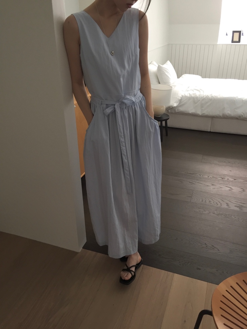 LONG PEAK韓國直郵㊣女裝新品職業25春夏人氣連衣裙含腰帶LONG PEAK連衣裙