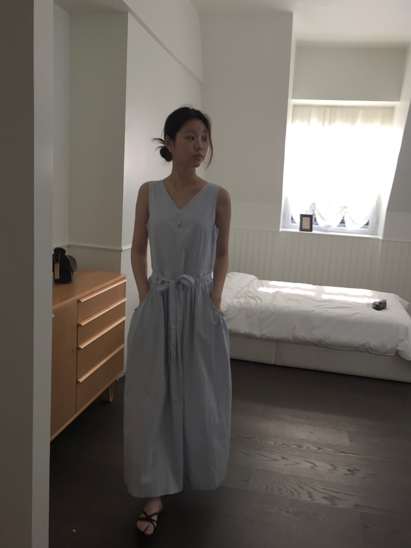 LONG PEAK韓國直郵㊣女裝新品職業25春夏人氣連衣裙含腰帶LONG PEAK連衣裙