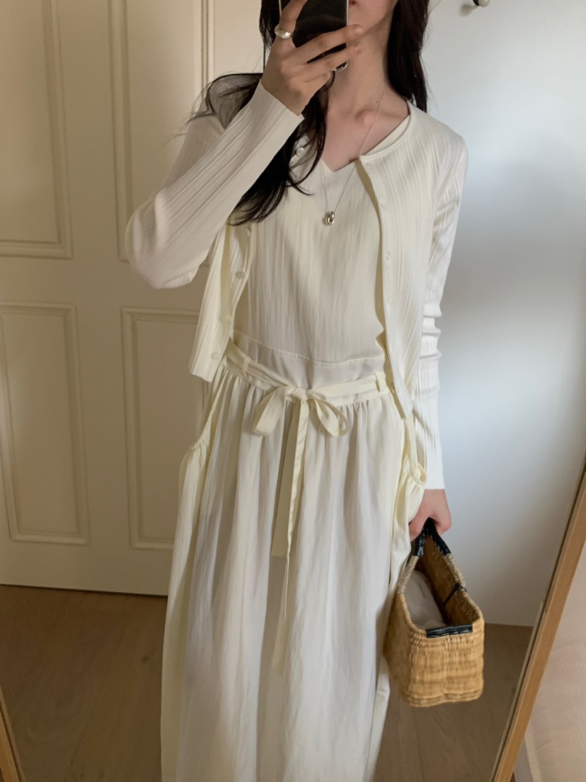 LONG PEAK韓國直郵㊣女裝新品職業25春夏人氣連衣裙含腰帶LONG PEAK連衣裙