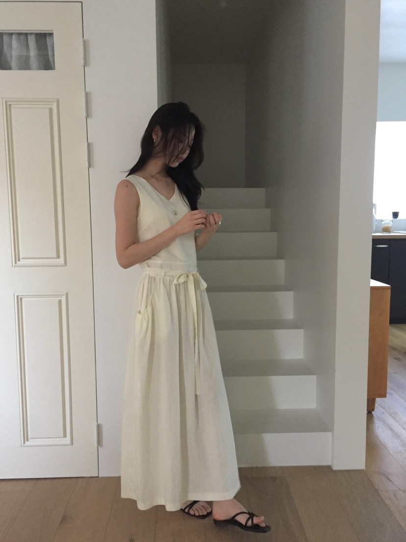 LONG PEAK韓國直郵㊣女裝新品職業25春夏人氣連衣裙含腰帶LONG PEAK連衣裙