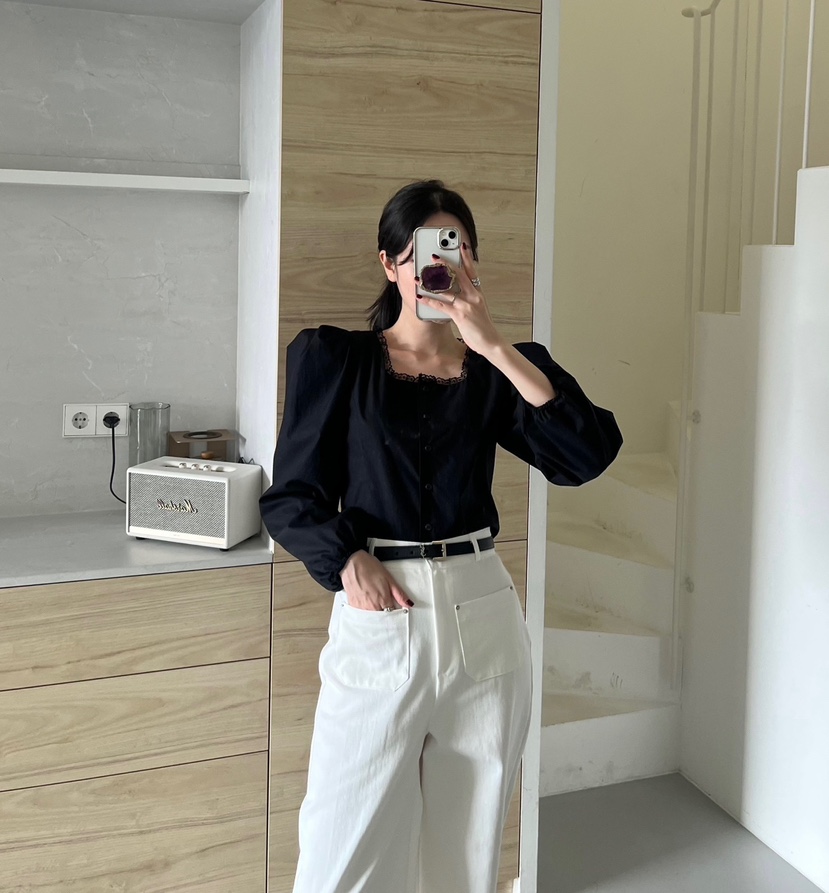 AMUSE SEOUL韓國直郵㊣東大門實拍女裝新款熱賣襯衫蕾絲衫AMUSE SEOUL襯衫/蕾絲衫