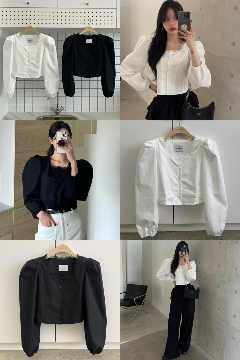 AMUSE SEOUL韓國直郵㊣東大門實拍女裝新款熱賣襯衫蕾絲衫AMUSE SEOUL襯衫/蕾絲衫