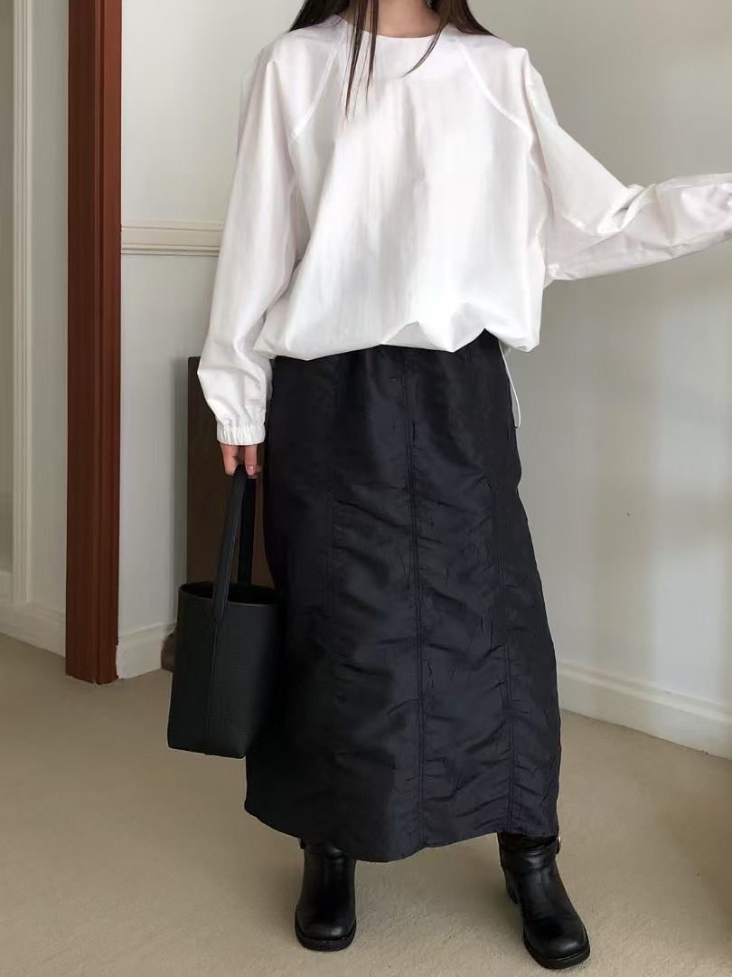LOGON韓國直郵㊣女裝新品人氣推薦25春夏職業休閑熱賣時尚長裙LOGON長裙圖色2