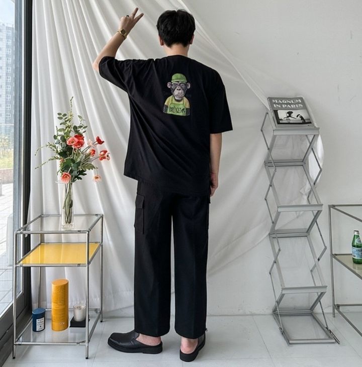 KHOON韓國㊣直郵東大門代購女裝新款人氣推薦職業熱賣休閑T恤KHOON-男裝T恤