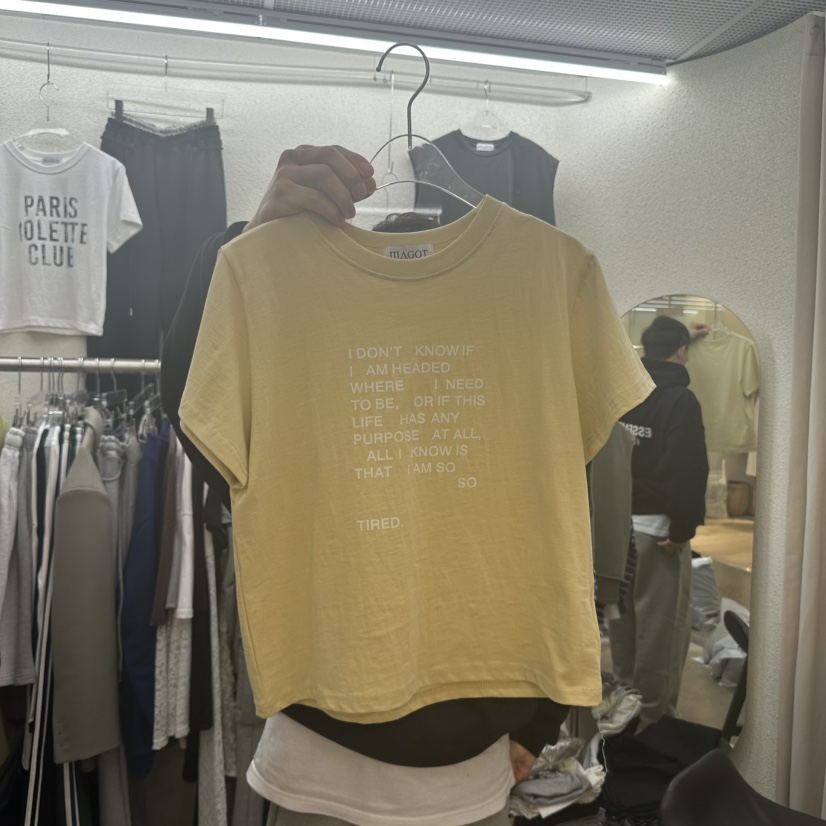 MAGOT韓國㊣直郵東大門代購女裝新品熱賣推薦休閑25春夏T恤IIIΛGOT/MAGOTT恤圖色1