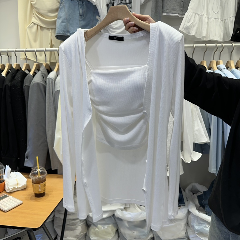 Q C直郵韓國代購㊣女裝新品25春夏人氣套裝兩件套套裝開衫Republlc of qc套裝