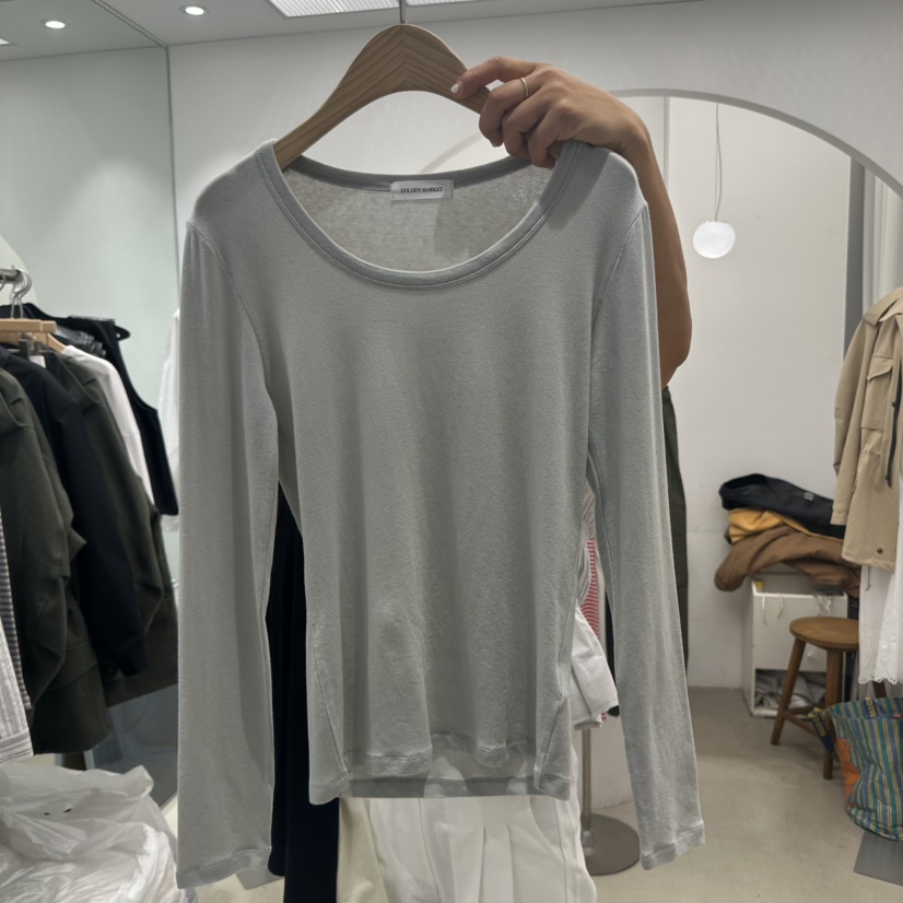 GOLDEN MARKET韓國直郵女士新品推薦真品職業25春夏長袖T恤GOLDEN MARKET長袖T恤圖色2