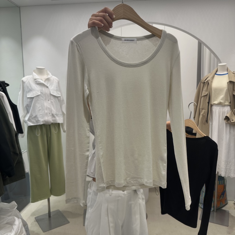 GOLDEN MARKET韓國直郵女士新品推薦真品職業25春夏長袖T恤GOLDEN MARKET長袖T恤圖色3