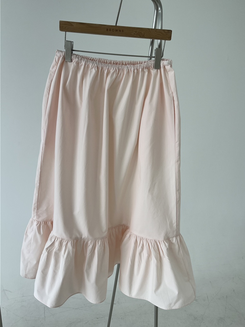 BROWNS-P韓國代購女裝新品25春夏推薦熱賣時尚休閑長裙荷葉邊BROWNS-P長裙圖色3