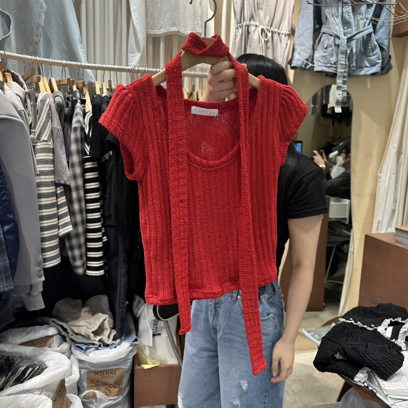 MIENNE韓國直郵女裝新品職業真品推薦時尚熱賣T恤含圍巾套裝MIENNET恤圖色4