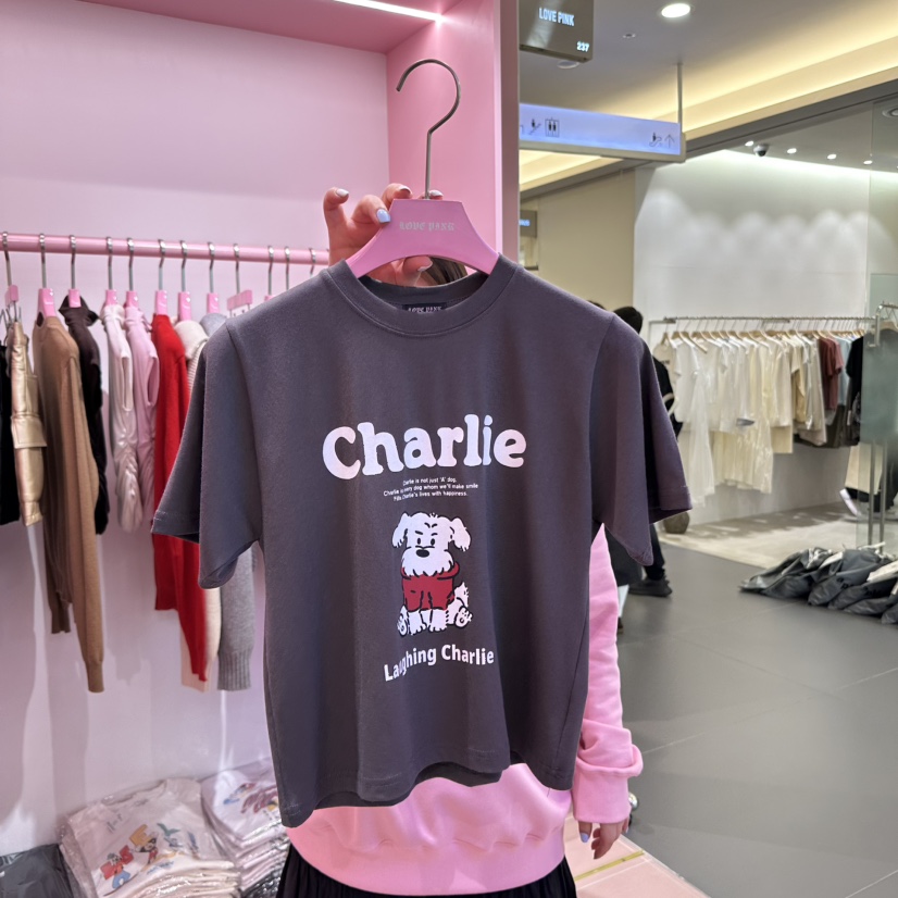LOVE PINK韓國代購女士新品休閑熱賣時尚人氣25春夏真品T恤LOVE PINKT恤圖色2