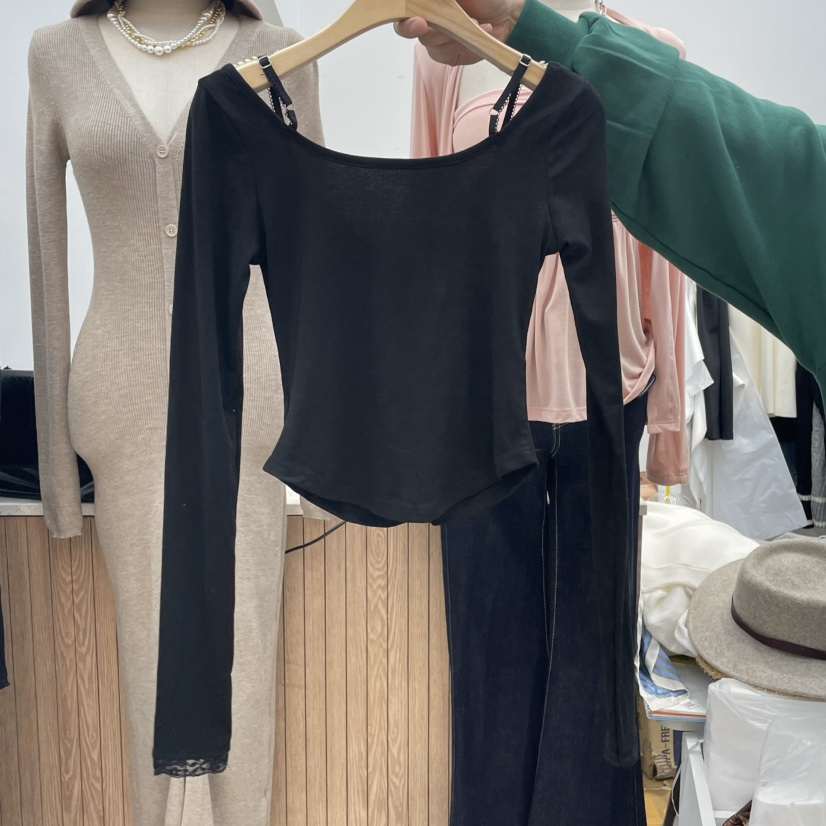 DELIGHT-Q東大門代購女士新款25春夏熱賣真品人氣職業長袖T恤DELIGHT-Q長袖T恤圖色2