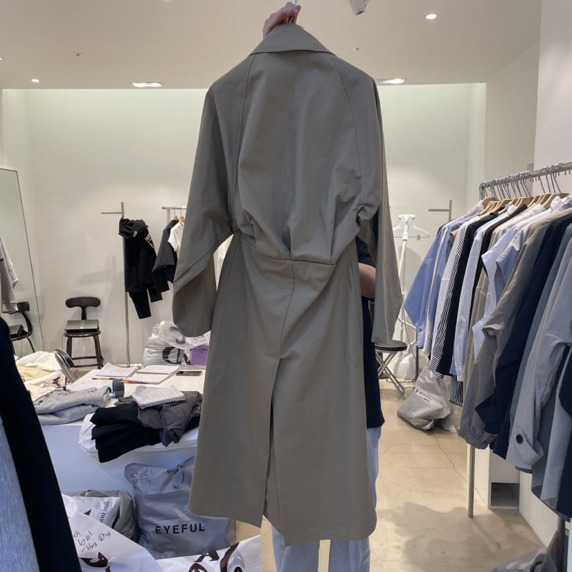 EYEFUL-Q韓國直郵女裝新款25春夏人氣推薦真品休閑長款風衣eyeful長款風衣