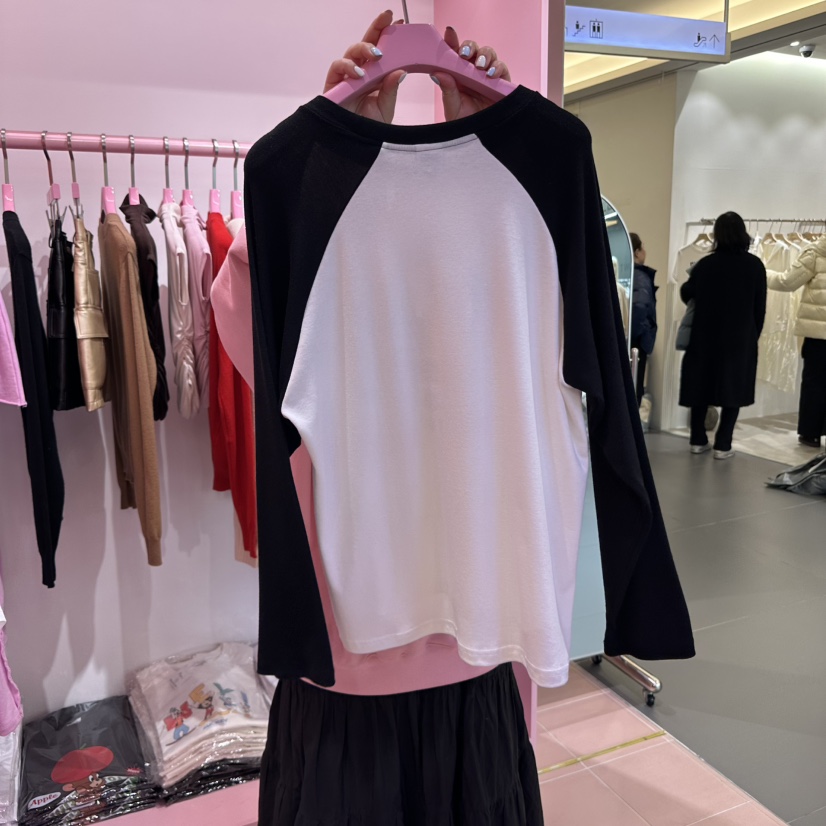 LOVE PINK韓國代購女士新款時尚休閑熱賣推薦25春夏長袖T恤LOVE PINK長袖T恤