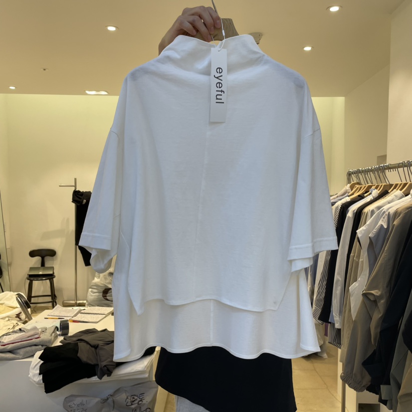 EYEFUL-Q韓國代購女裝新品推薦職業真品25春夏長袖T恤高領eyeful長袖T恤