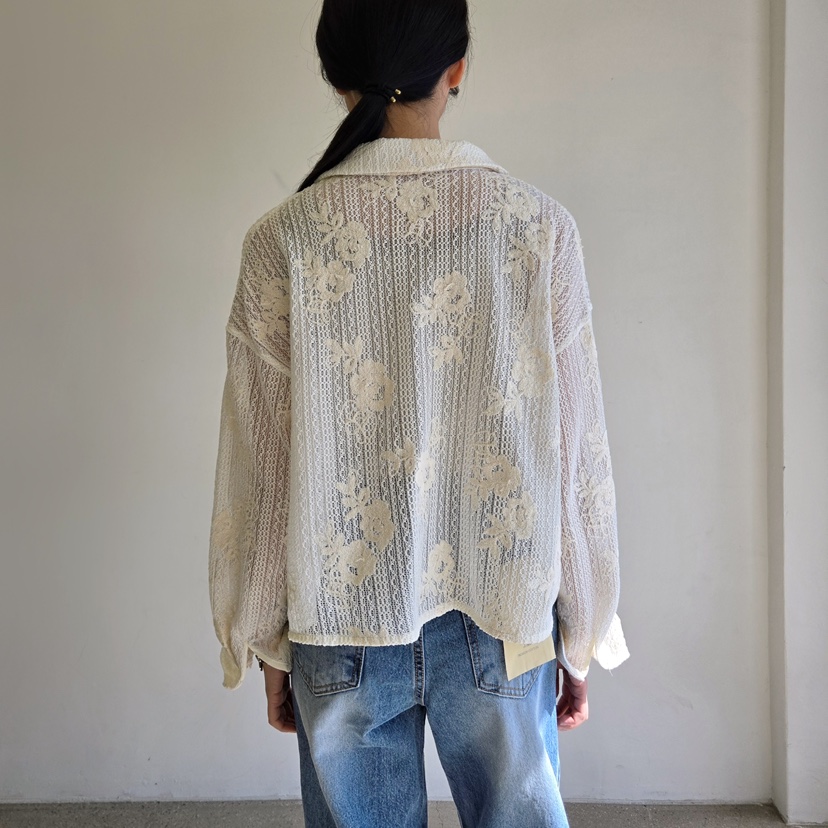 LA BLOOM東大門直郵女士新品熱賣25春夏真品襯衫蕾絲衫刺繡La Bloom襯衫/蕾絲衫