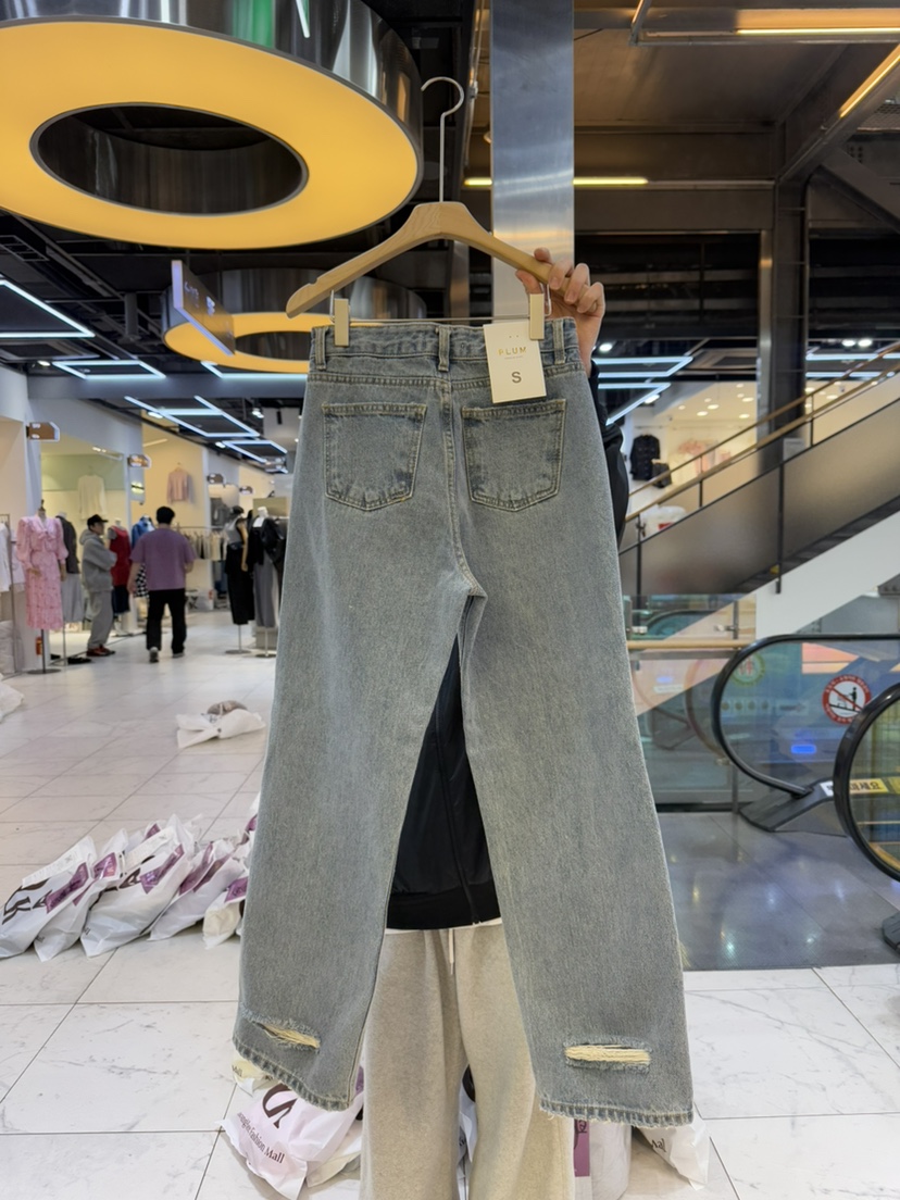 PLUM-q東大門實拍女士新品職業25春夏時尚推薦休閑真品牛仔褲PLUM牛仔褲