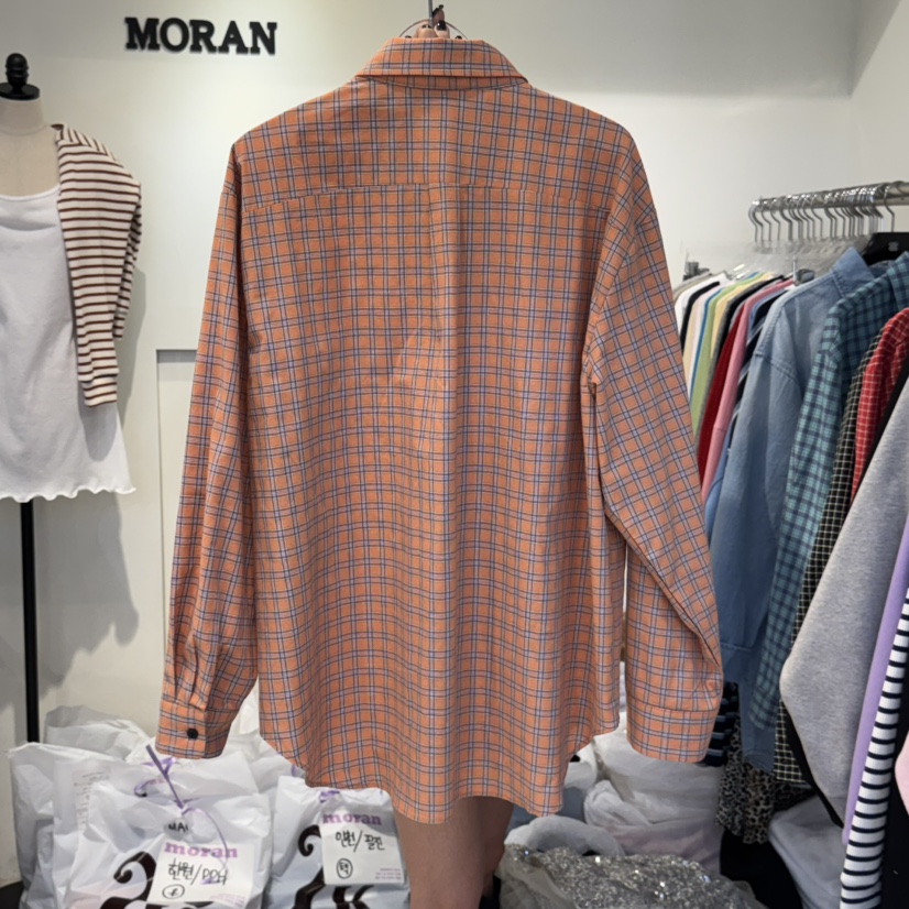 MORAN東大門代購女裝新品職業推薦人氣熱賣25春夏襯衫蕾絲衫格紋MORAN/MOSCO襯衫/蕾絲衫