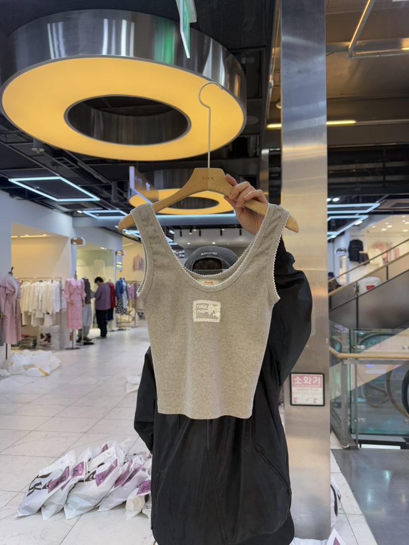 PLUM-q東大門代購女士新品時尚熱賣人氣25春夏推薦吊帶背心PLUM吊帶/背心圖色4
