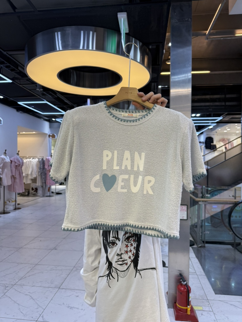 PLUM-q韓國直郵女裝新款熱賣真品人氣職業推薦25春夏休閑T恤PLUMT恤圖色3