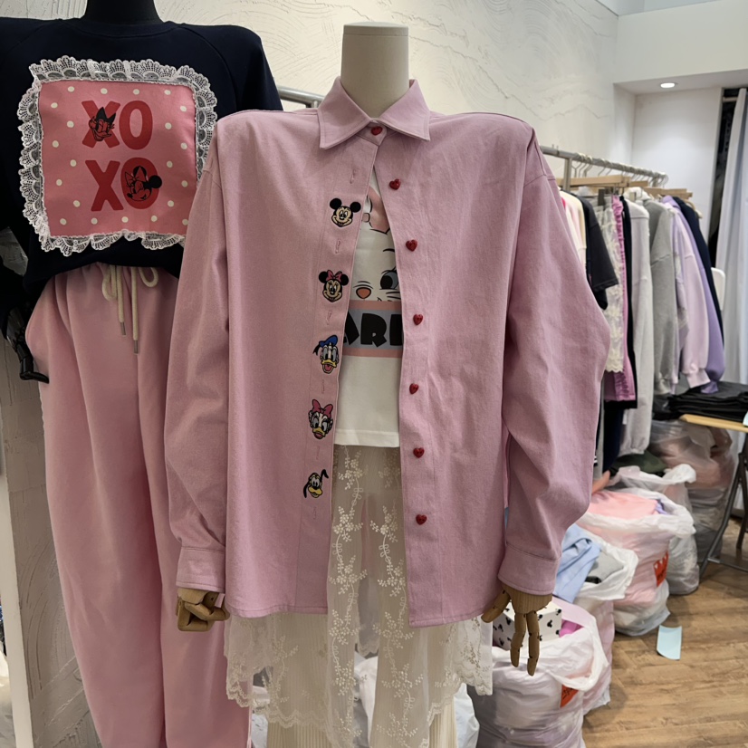 DE LINE韓國直郵女裝新款25春夏人氣職業真品時尚襯衫蕾絲衫DE LINE襯衫/蕾絲衫