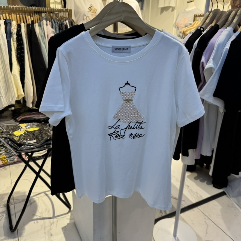 COCO HOLIC東大門實拍女士新款25春夏時尚休閑推薦熱賣T恤COCO HOLICT恤圖色1