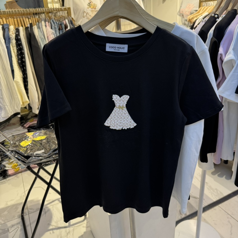 COCO HOLIC東大門實拍女士新款25春夏時尚休閑推薦熱賣T恤COCO HOLICT恤圖色2