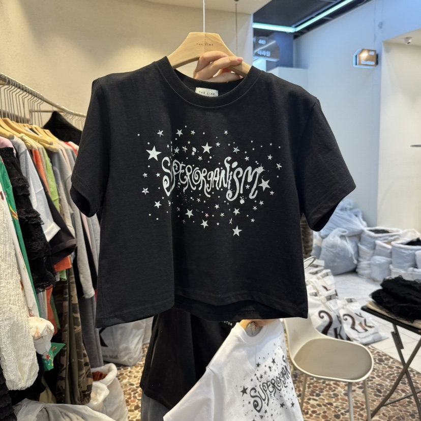 THE LINE-Q東大門直郵女裝新品25春夏人氣時尚職業T恤短款THE LINE-qT恤圖色2