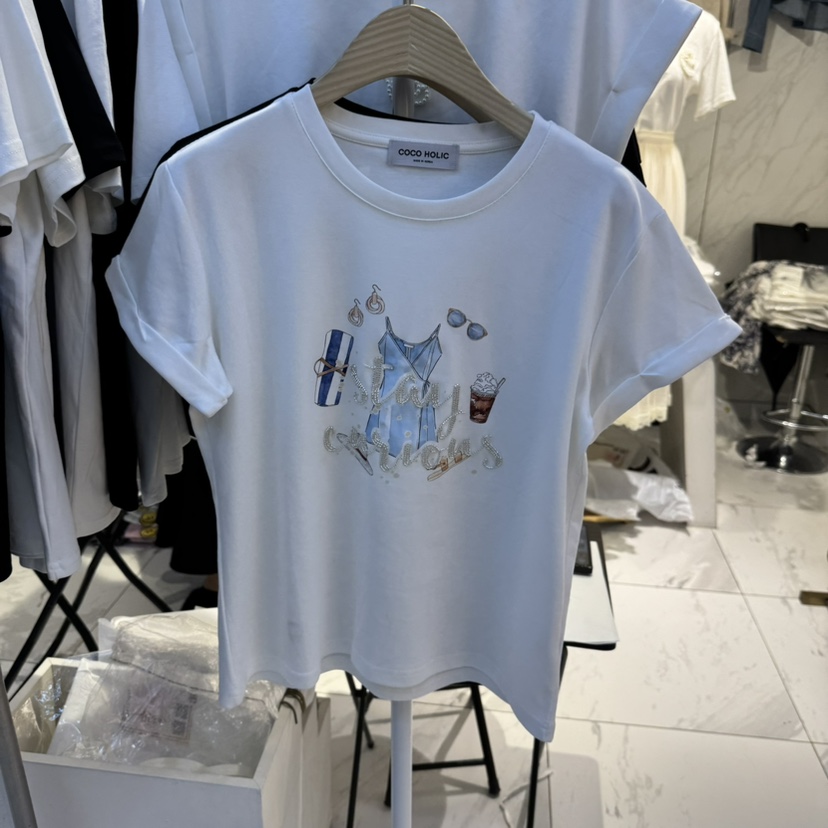 COCO HOLIC東大門實拍女士新品25春夏時尚真品休閑推薦T恤COCO HOLICT恤圖色1
