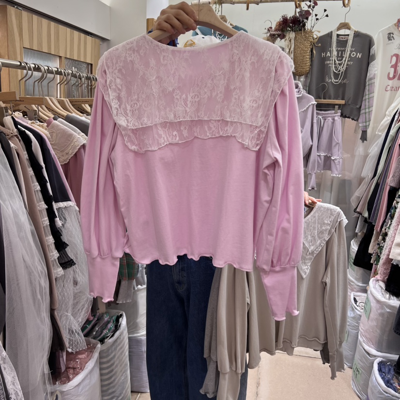 MARI CO東大門實拍女裝新品推薦時尚人氣休閑真品衛衣蕾絲MARI CO衛衣