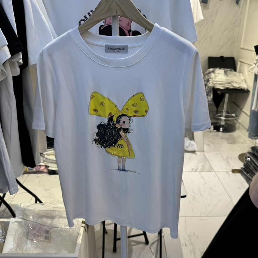 COCO HOLIC韓國直郵女士新品時尚人氣25春夏職業休閑熱賣T恤COCO HOLICT恤圖色2